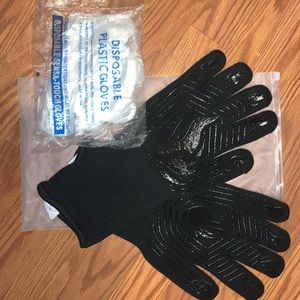Barbecuing heat gloves